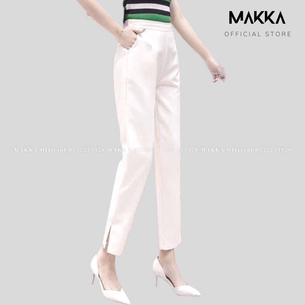 Quần baggy nữ MAKKA baggy xẻ gấu khóa lệ hông chất tuyết mưa siêu đẹp 8311