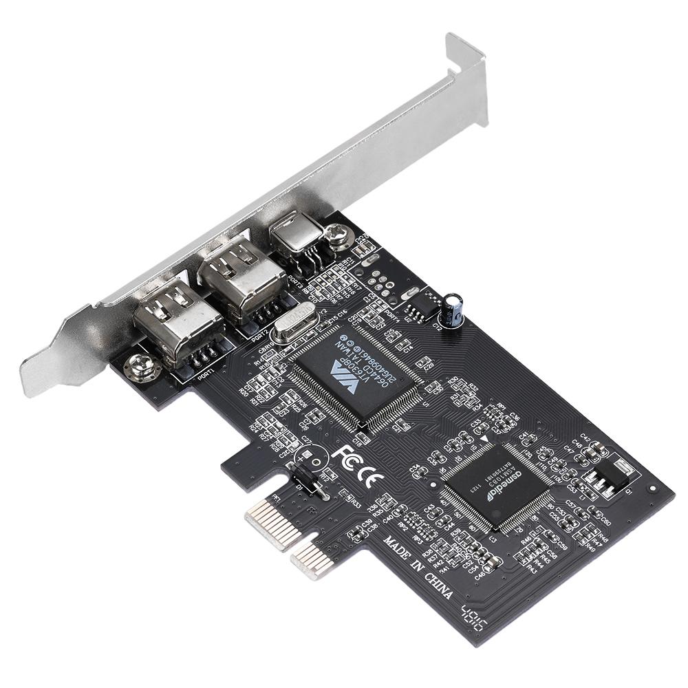 Thẻ mở rộng 3 cổng PCI-E 1394a 1394b, điều khiển PCI-Express (2 * 6 Pin + 1 * 4 Pin) cho máy tính để bàn