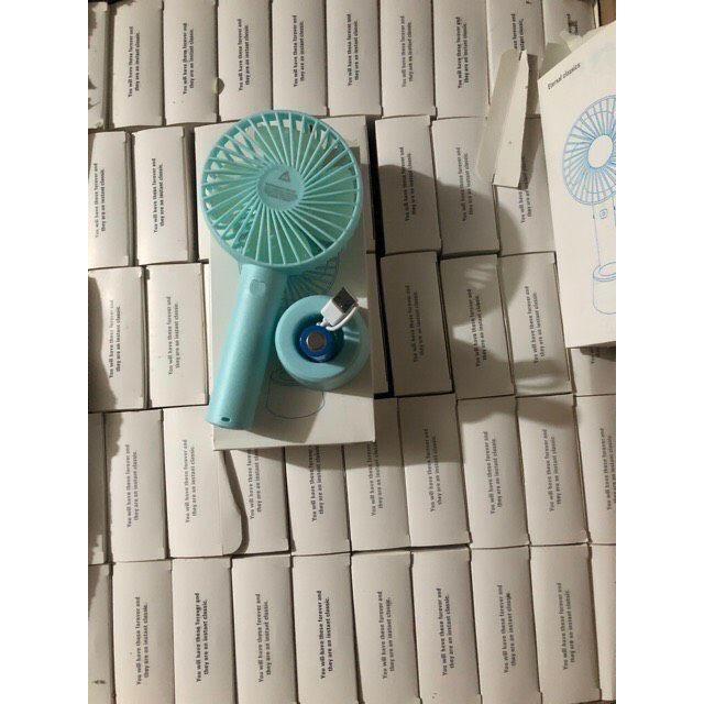 Quạt Cầm Tay Mini 4 Cánh Pin Sạc SS2 N9 Có Đế Để Bàn - Tiện Lợi Nhỏ Gọn