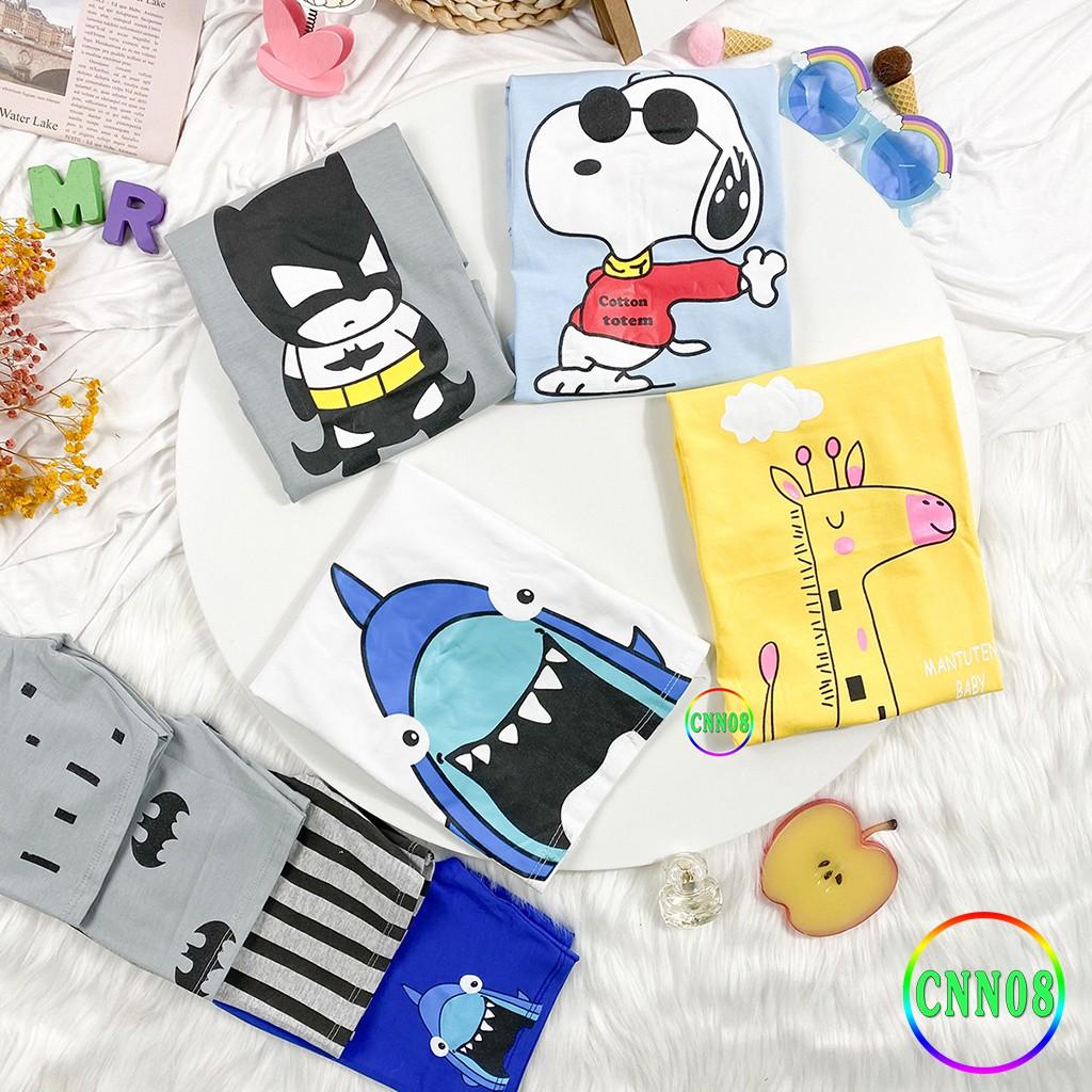 Bộ Cộc Tay Cho Bé CNN08 Đồ Bộ Thun Cotton 100% Mềm Mịn Thoáng Mát Thấm Hút Mồ Hôi
