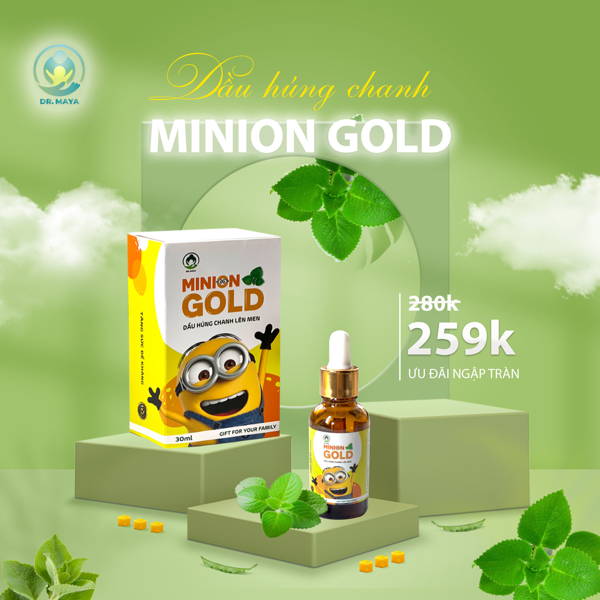 Dầu húng chanh Minion Gold 30ml
