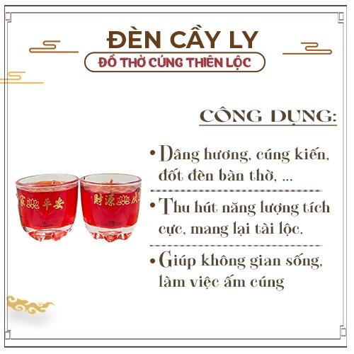 Đèn Cầy Ly Cúng Múi Cao 5cm Cháy Liên Tục 10 Tiếng Đồ Thờ Cúng Thiên Lộc - Cặp 2 Ly