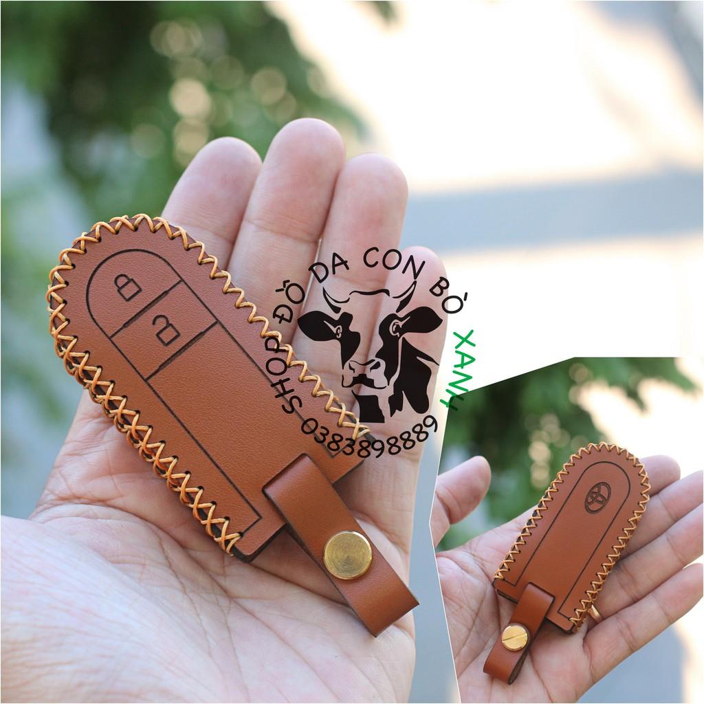 Bao da dành cho chìa khoá Toyota Rush, Wigo smartkey handmade da thật 005