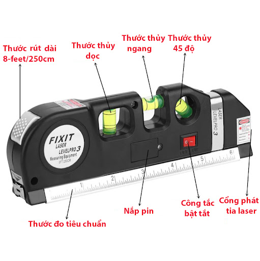 Thước Laser đa năng 4in1