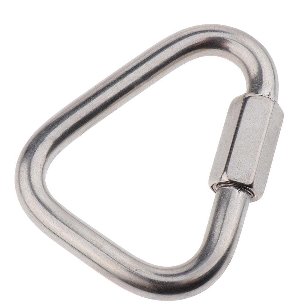 Stainless Steel Carabiners Keychain Clip for Hammock Camping Backpack Dog Leash Outdoor Camping Keychain Quick Link 10mm
