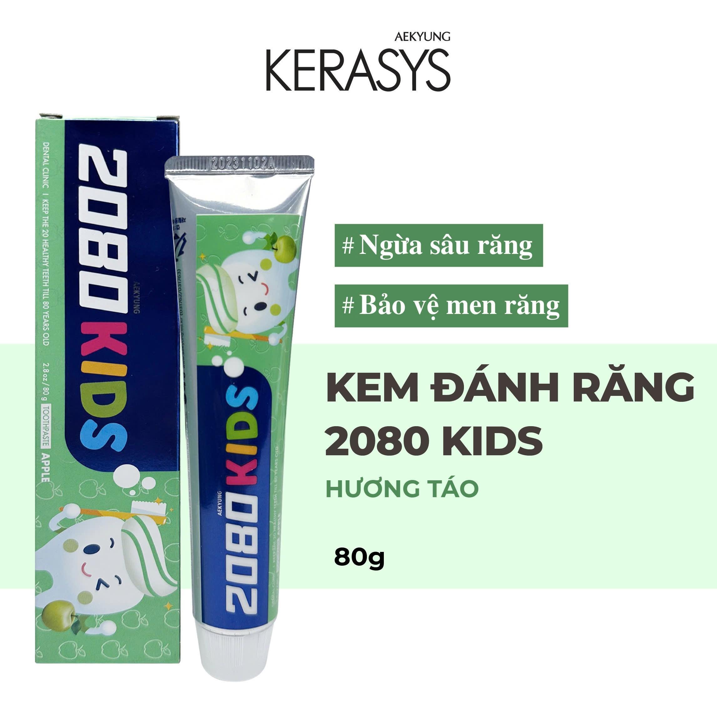 Kem đánh răng trẻ em cao cấp Hàn Quốc 2080 Kids (Tinh chất hương Táo) 80gr