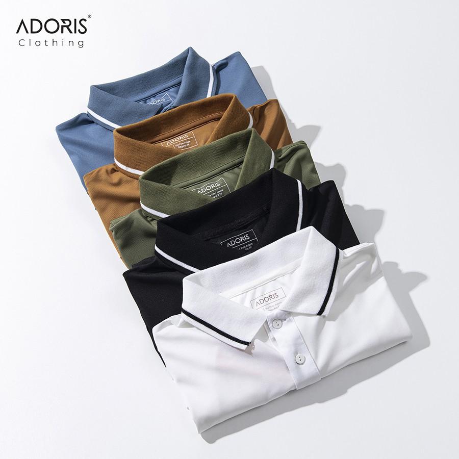 Áo thun nam có cổ tay ngắn, áo POLO nam cổ phối màu đẹp, PREMIUM POLO vải cá sấu Cotton, áo phông nam có cổ ADORIS PL23