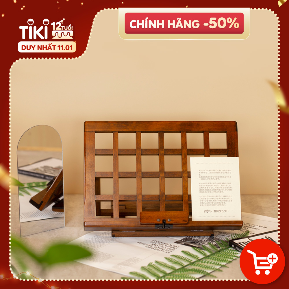 Giá Gỗ Đọc Sách Truyền Thống TOYOOKA CRAFT (bản đôi), Phụ Kiện Gỗ Cao Cấp – SC05