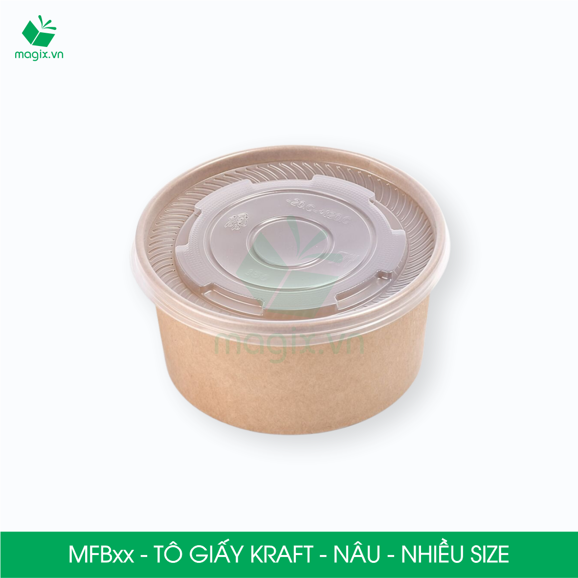 MFB - Combo 25 Tô giấy Kraft nâu - Bát giấy đựng thực phẩm - NHIỀU SIZE