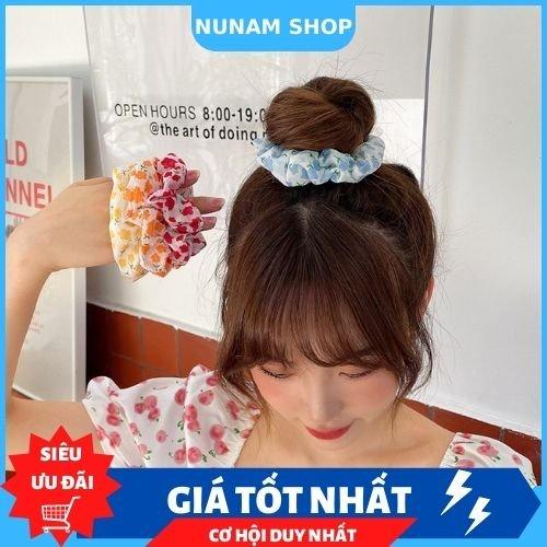 Cột tóc crunchies chất von hoa mềm mại xinh xắn Nunam Shop