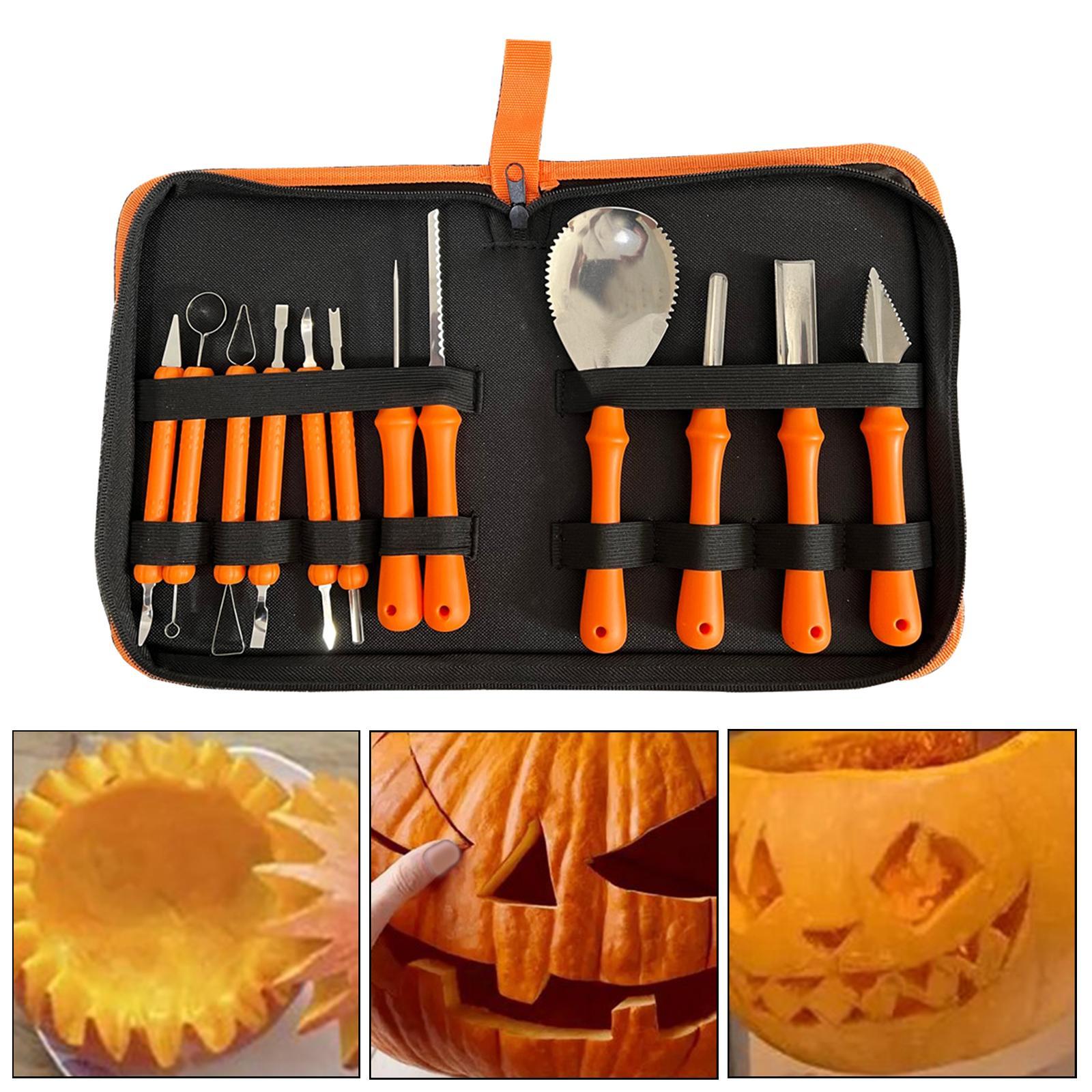 Pumpkin Carving Kit 12 Pieces Set Stainless Steel for Halloween Decoration