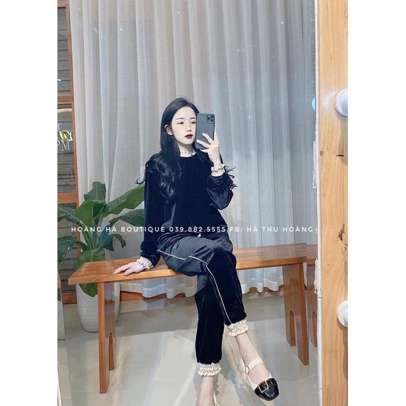 Set Bộ Nhung Bèo Chun, Bộ Nhung Dài Tay Có Ảnh Thật Kèm Video