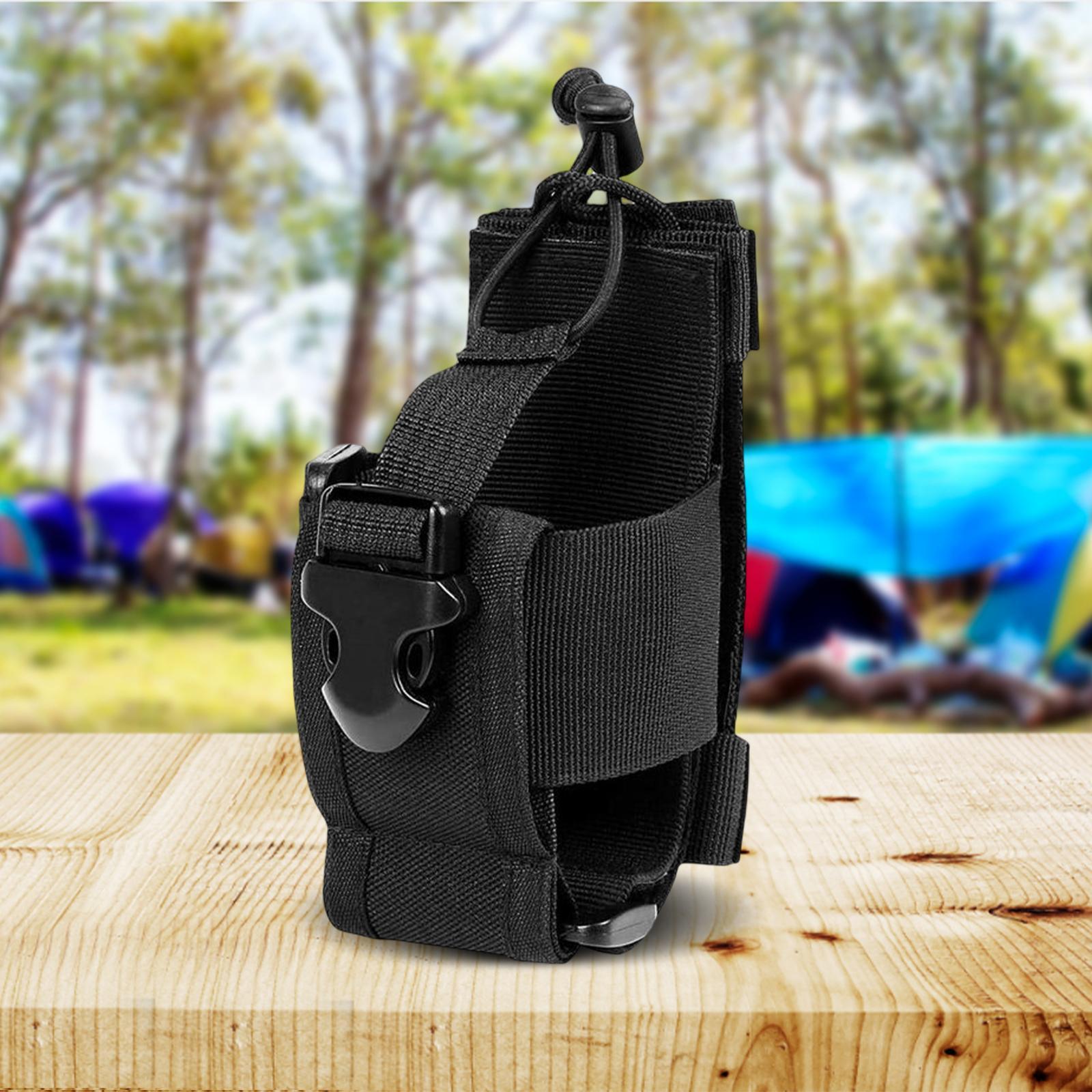 Bag Adjustable Holder Pocket Belt for Hiking Outdoor Men black