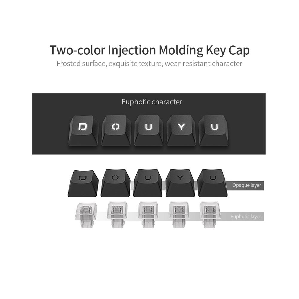 Bàn phím có dây DSK100 104 phím chơi game văn phòng Bàn phím tiện dụng với tay cơ màu trắng Đèn nền màu hồng