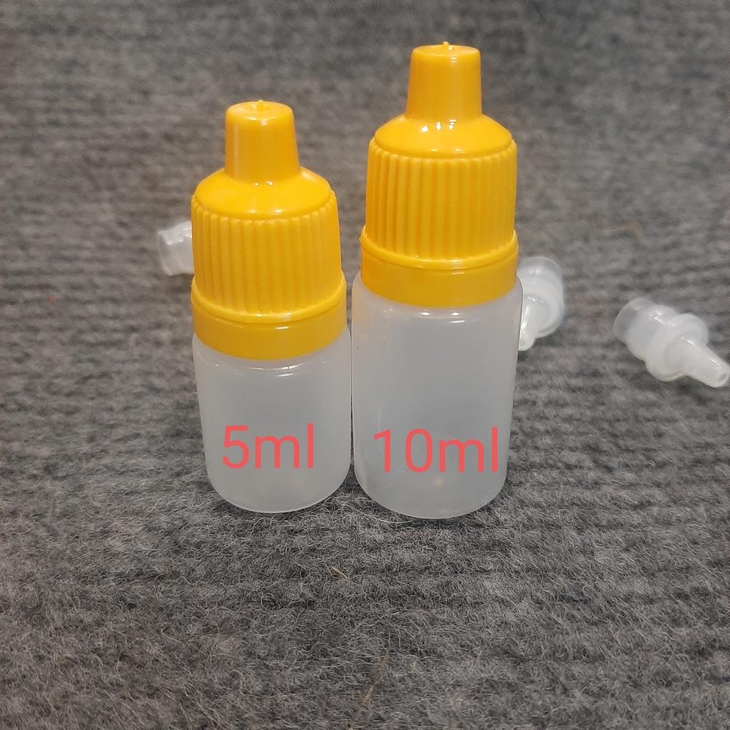 Lọ nhựa rỗng 5ml 10ml (combo 1000 lọ) đựng nước nhỏ mắt nắp có garanti ,Chai nhựa 5ml 10ml