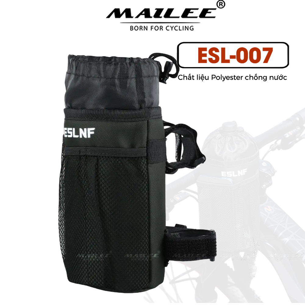 Túi Đựng Bình Nước Xe Đạp ESL-0073 Giữ Nhiệt Treo Tay Lái Địa Hình Đường Trường Đa Năng (Màu xanh quân đội) kích thước 24x9cm - Mai Lee