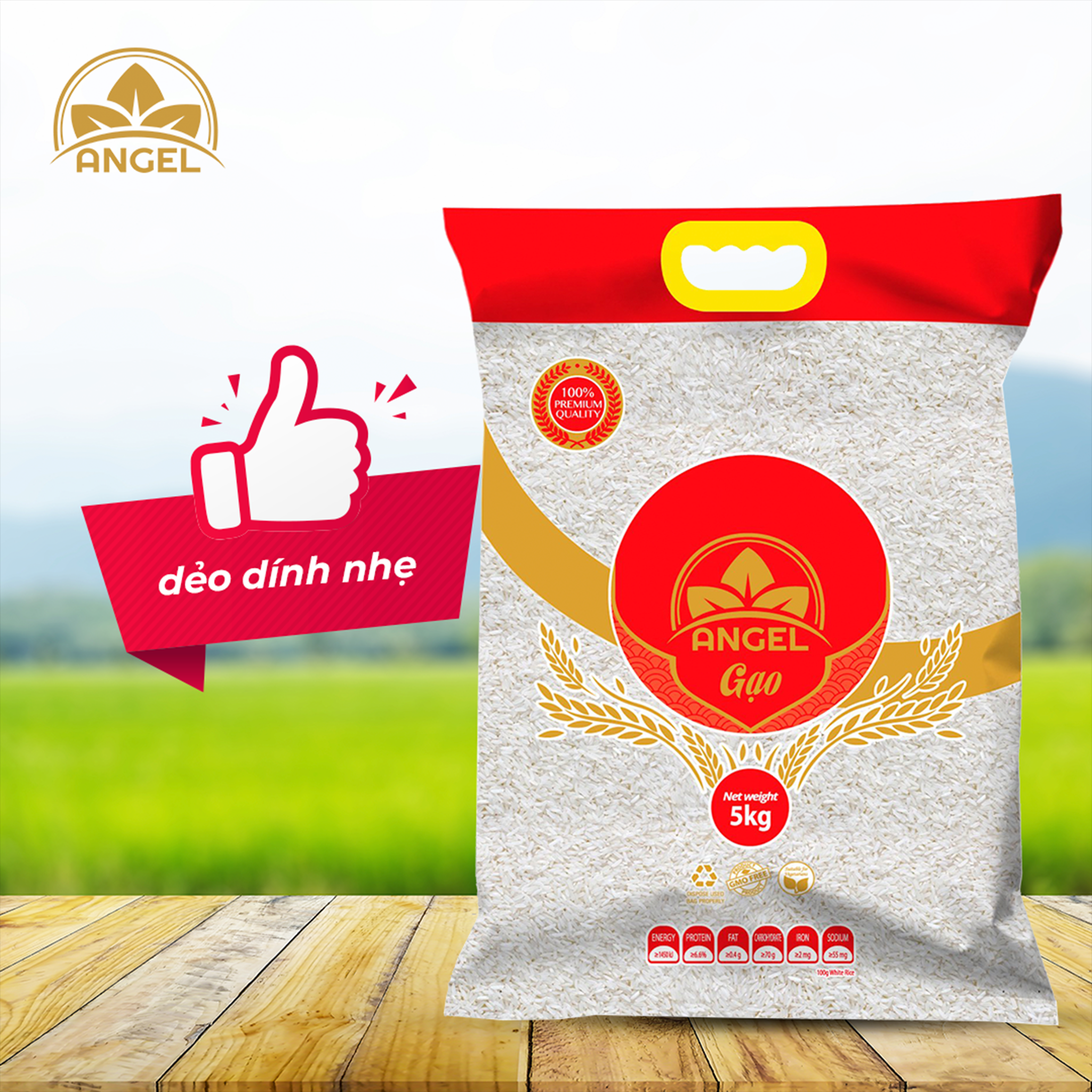 Gạo tấm thơm Angel túi 5kg