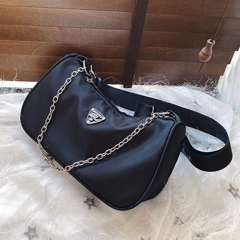 Túi đeo dưới cánh tay bằng nylon hình bánh bao dành cho bạn nữ