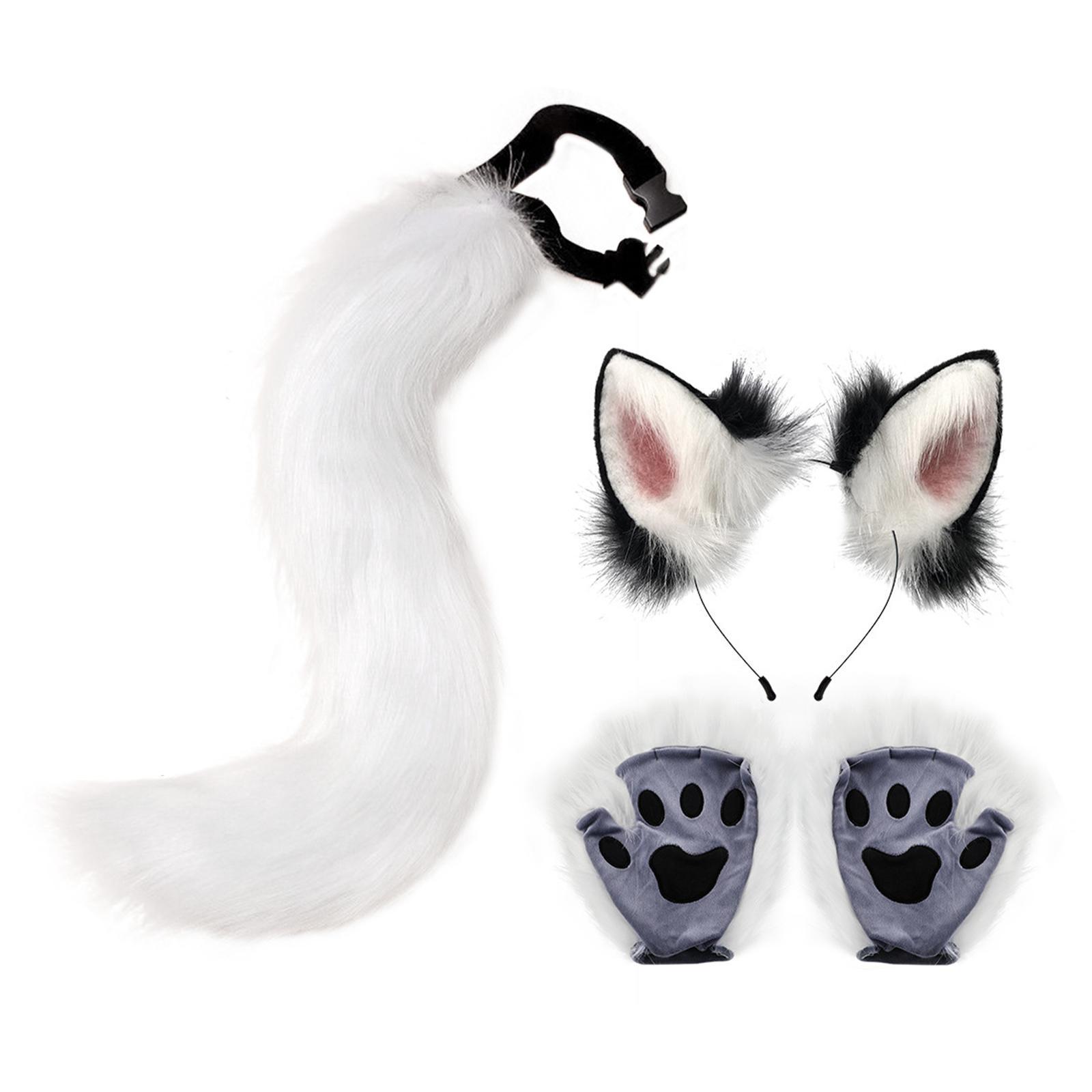 Fox Ears Tail Cosplay Props for Halloween Fancy Dress Parties Carnival