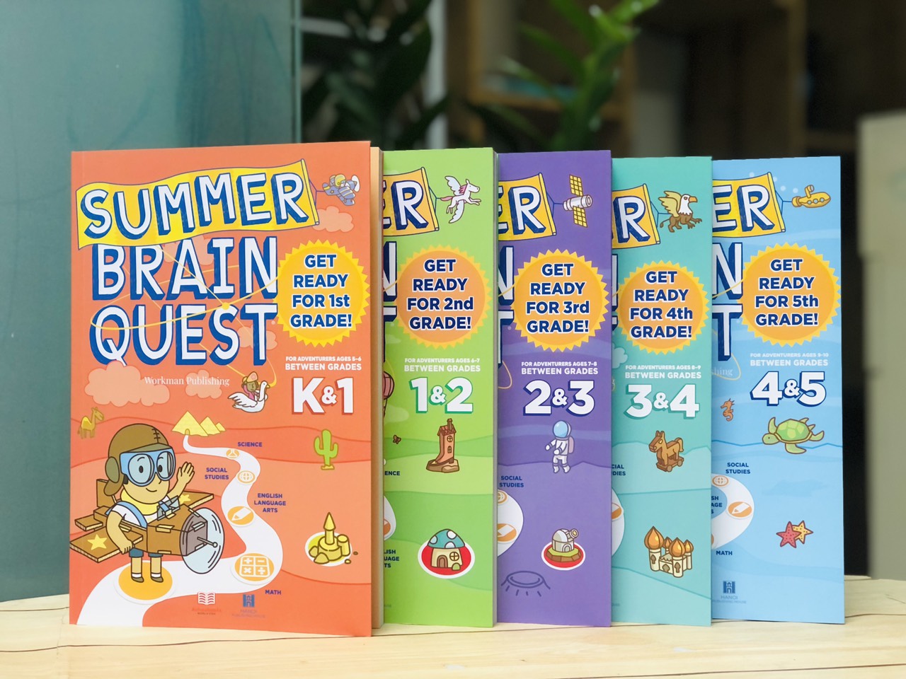 Sách summer brain quest phát triển tư duy iq cho bé - tiếng anh, 5 cuốn ( 5 - 10 tuổi )