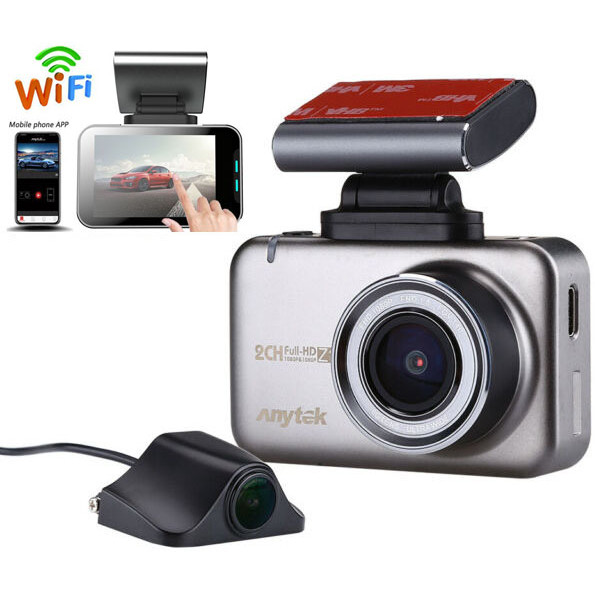 Camera Hành Trình Trước Sau Anytek Z1 Full HD Màn Cảm Ứng Tích Hợp Wifi Xem Trên Điện Thoại - Hàng Nhập Khẩu