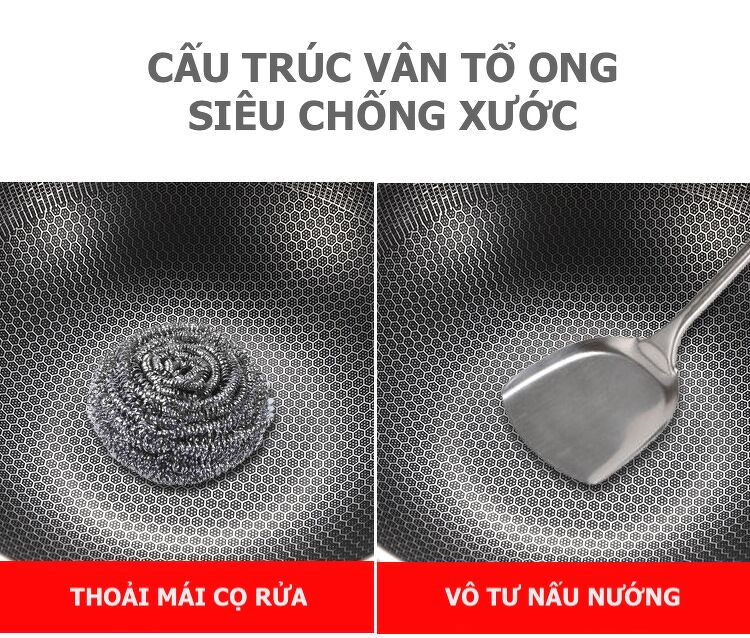 Chảo Vân Tổ Ong 32cm inox 304