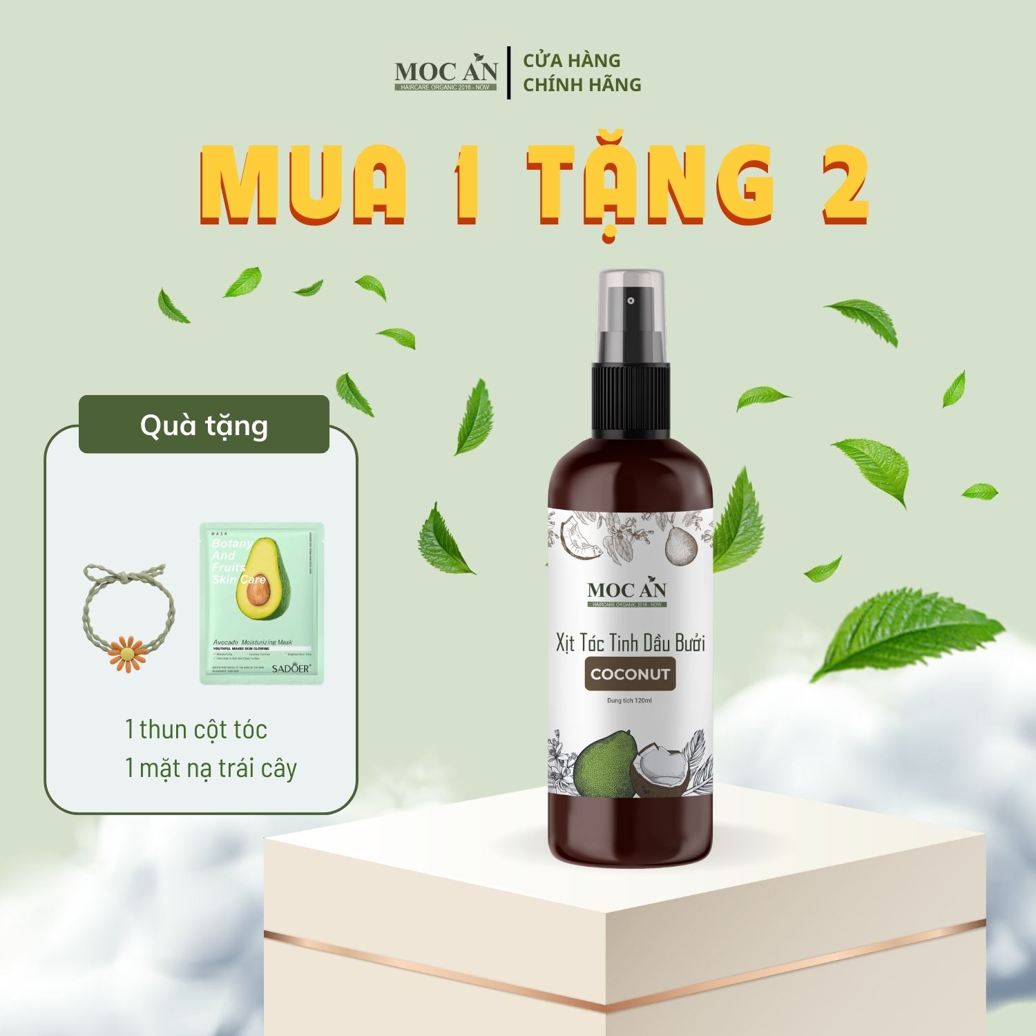 Xịt Kích Mọc Tóc Tinh Dầu Bưởi Dừa Non ( Coconut ) 120ml Mộc Ân Haircare hỗ trợ giảm rụng, giảm mảng bám gàu trên da đầu