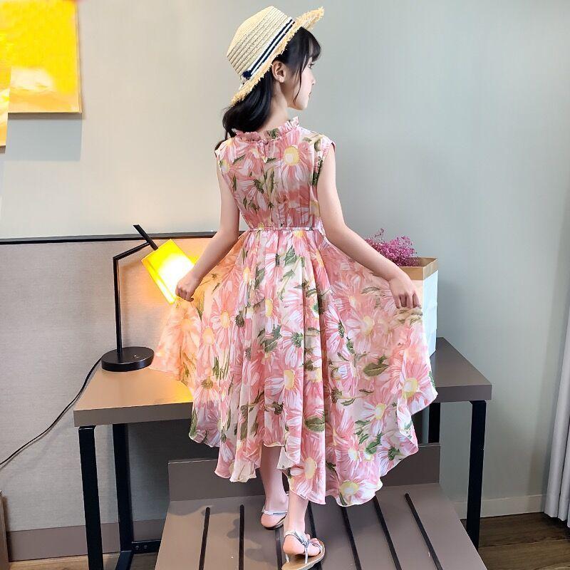 DONGSHOP Cô gái ăn mặc mùa hè 2022 Hàn Quốc phiên bản Trung Quốc lớn bé gái công chúa váy tây mùa hè trẻ em bãi biển váy