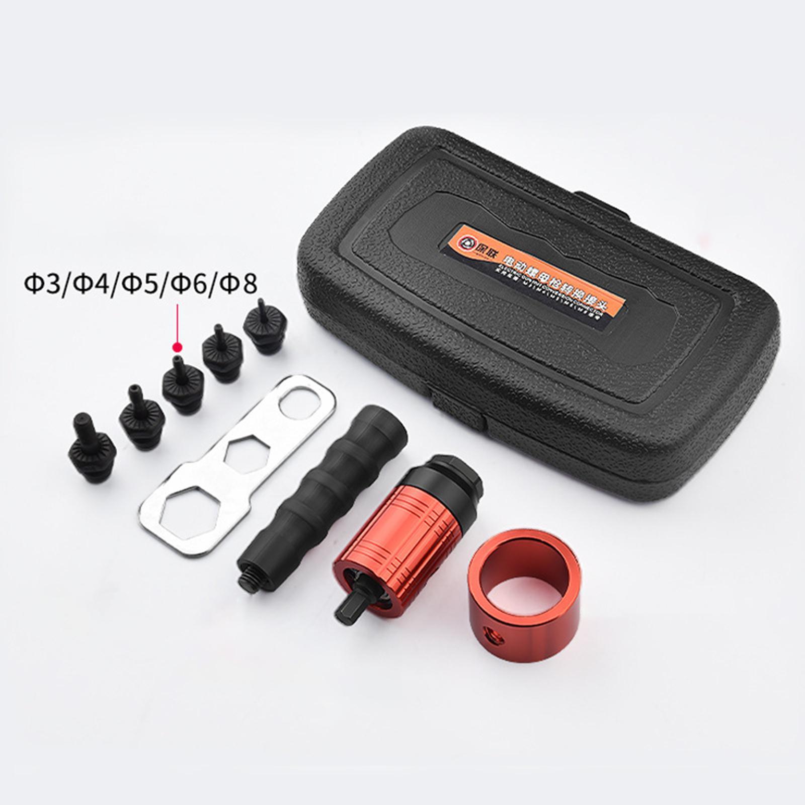 Cordless Drill Electric Rivet Nut Gun Adapter Power Tools M3 M4 M5 M6 M8 Non-Slip Handle Compact Professional for Home Carpenter Outdoor