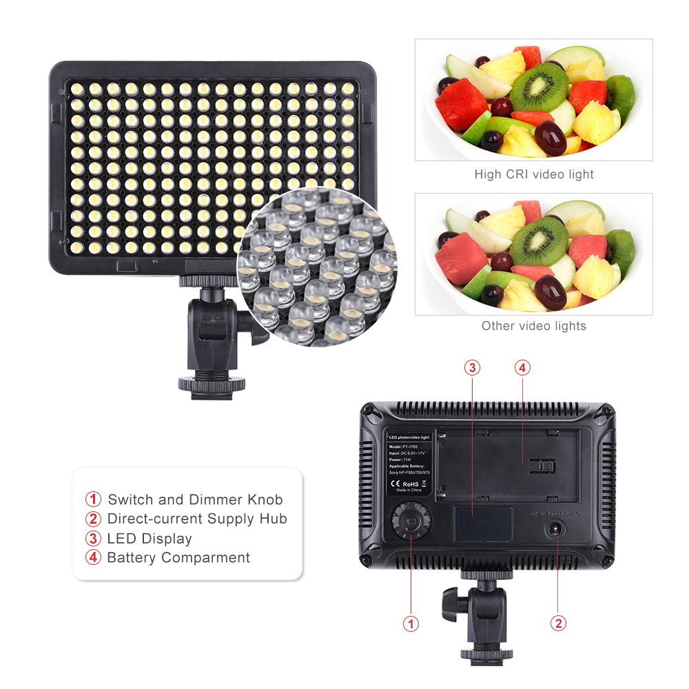 Bảng đèn chiếu sáng 176 LED 5600K cho Máy ảnh DSLR Nikon Pentax Olympus