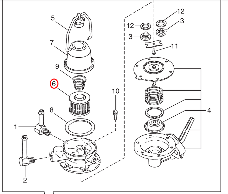 LỌC XĂNG K15/K21/K25/H20/H20-II XE NÂNG 1-3 TẤN NISSAN FUEL FILTER FG10-30 FORKLIFT 20801-02061 16404-68225