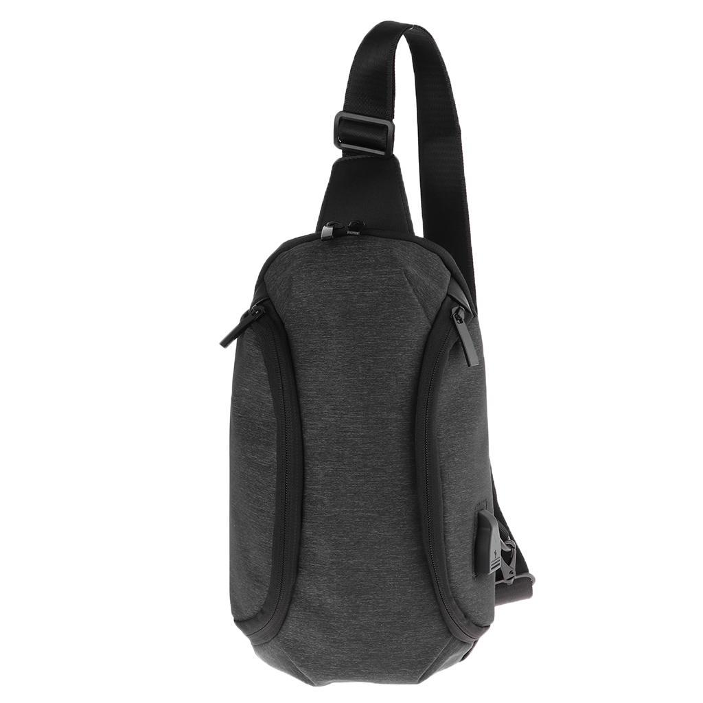 Sling Chest Bag Shoulder Backpack Crossbody Bag with USB Charging Port for Men Women Hiking Cycling Camping Daypacks