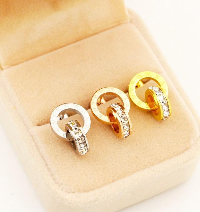 Bông Tai 2 Khoen Tròn Chất Liệu Thép Titan Không Đen Cao Cấp TT 1014 - 1 Cặp