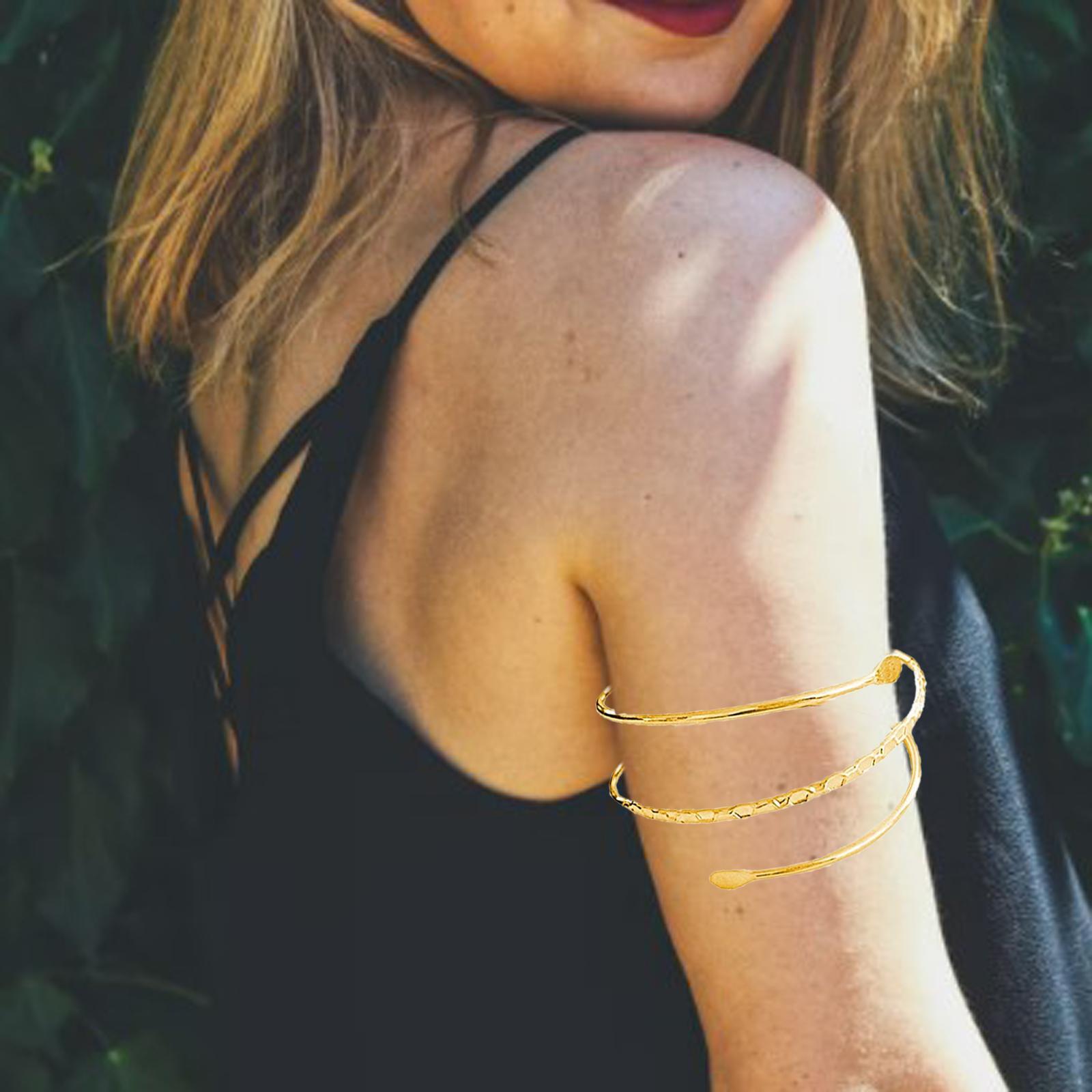 Minimalist Metal   Upper Arm Cuff Bracelet Armlet Armband Bangle Golden