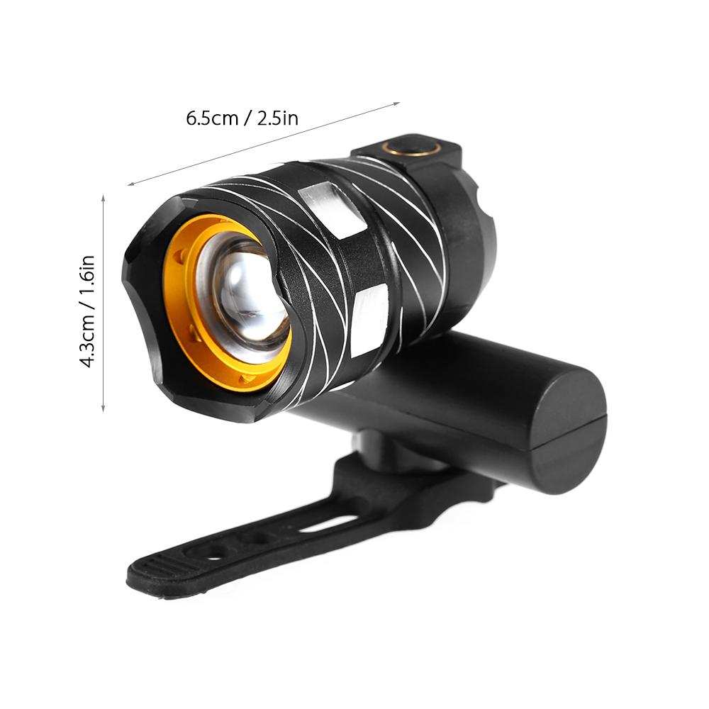 Đèn LED pha trước xe đạp với 3 chế độ chiếu sáng : Cao, thấp, chớp nhanh.