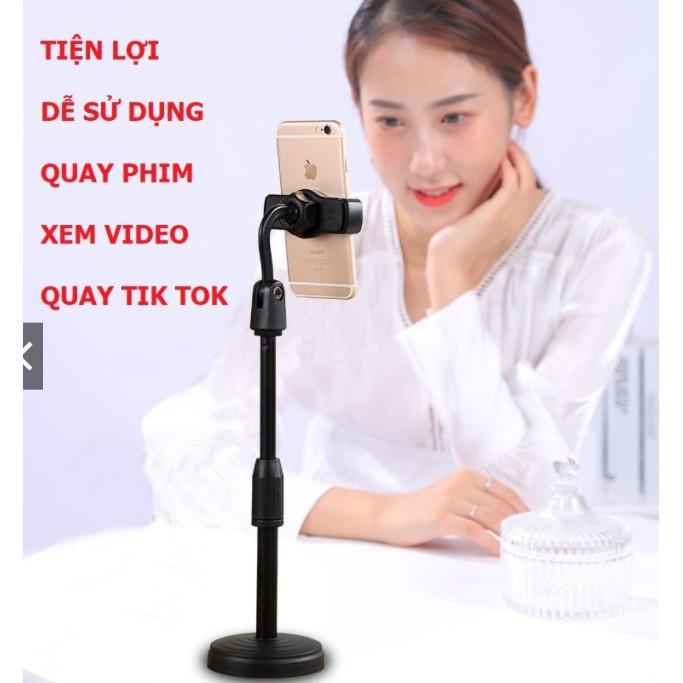 Giá đỡ diện thoại xoay 360 độ để bàn kẹp điện thoại livestream xem video học online.