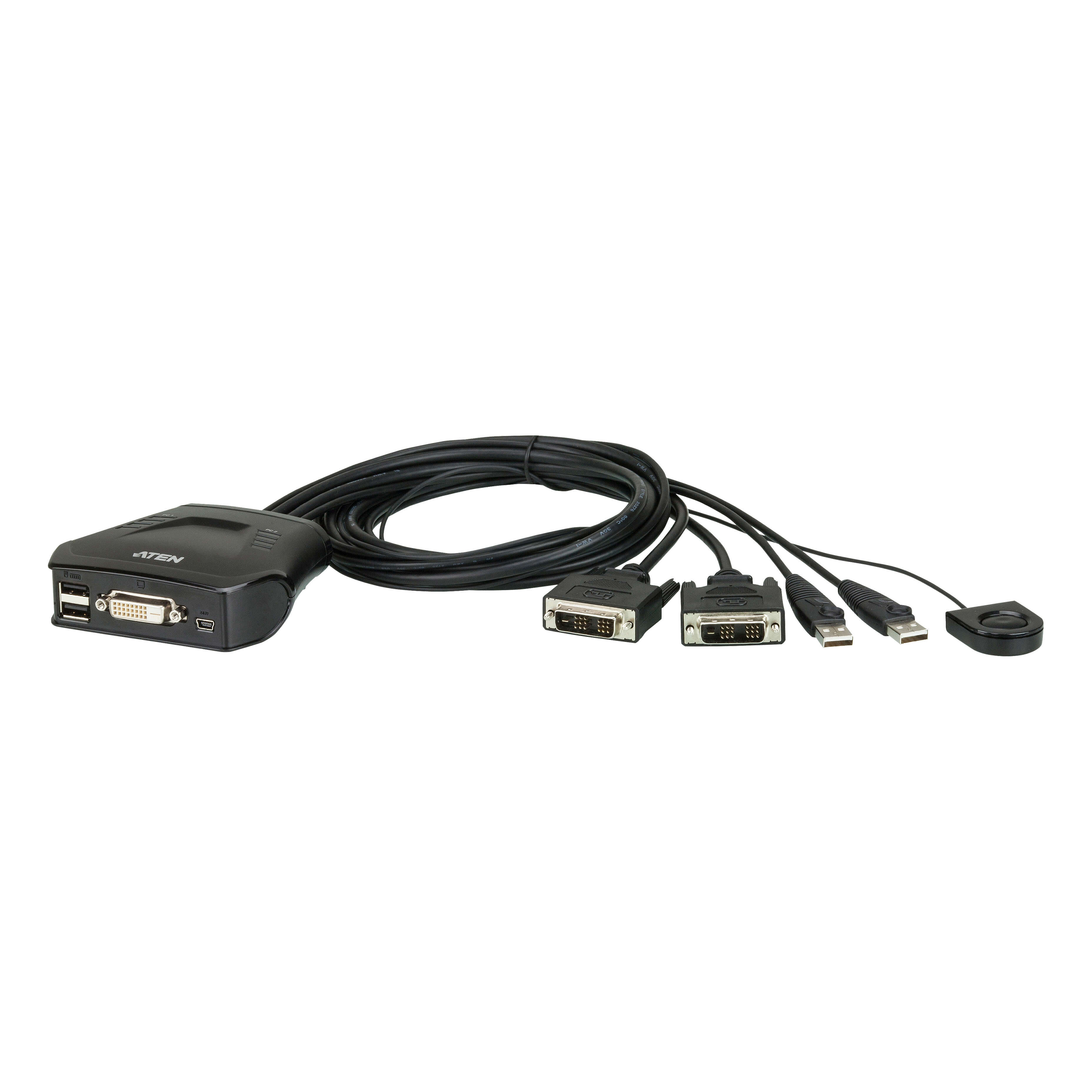 Aten CS22D KVM switch 2 cổng, USB chuẩn DVI  - Hàng chính hãng