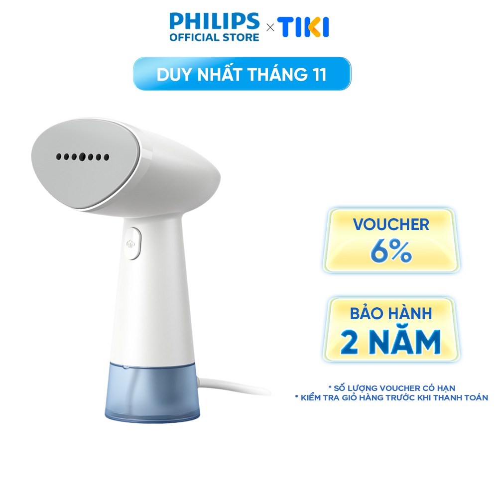 Bàn ủi hơi nước cầm tay Philips STH1000/10 | 900W| nhỏ gọn ngăn chứa nước 85ml có thể tháo rời - Hàng Chính Hãng