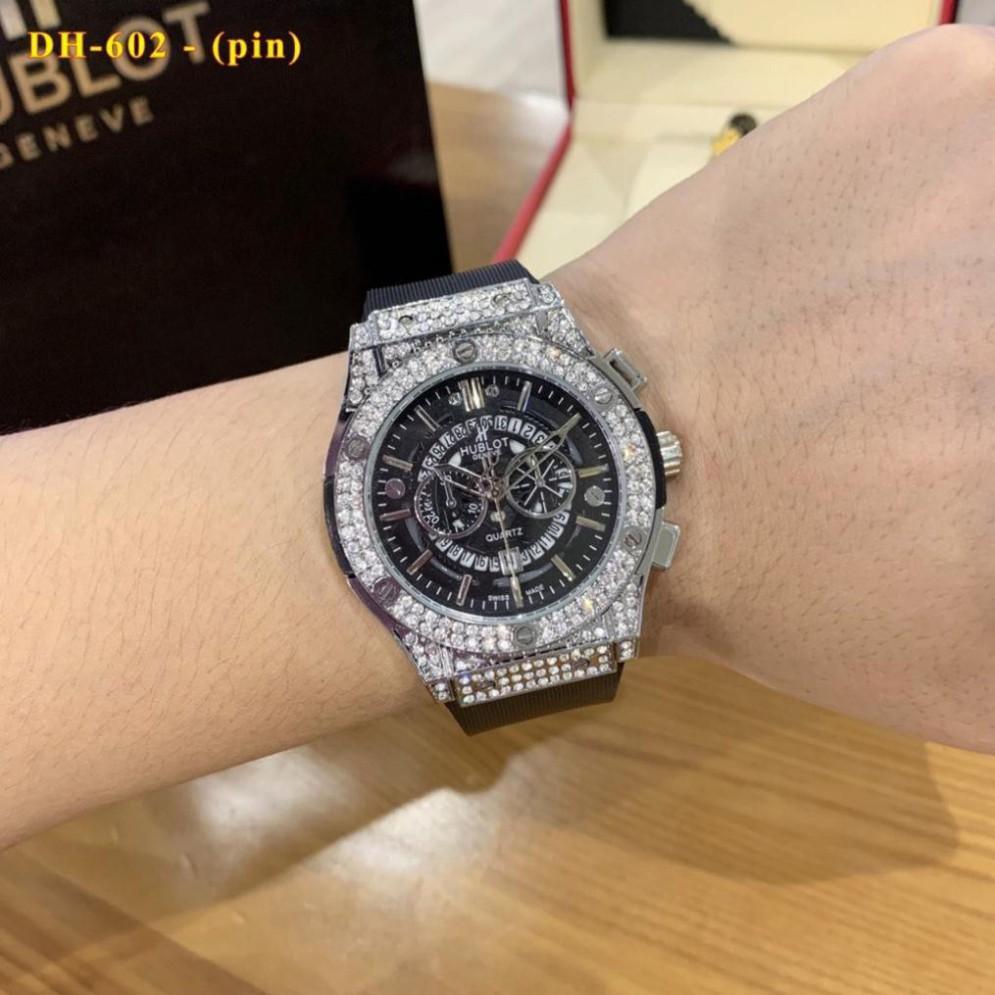 (hublot.viền trơn) Đồng Hồ Thời Trang Nam Nữ Hublot Cặp Đôi - Dây Hương Vani Cao Cấp - DH602 - Bảo hành 12 tháng