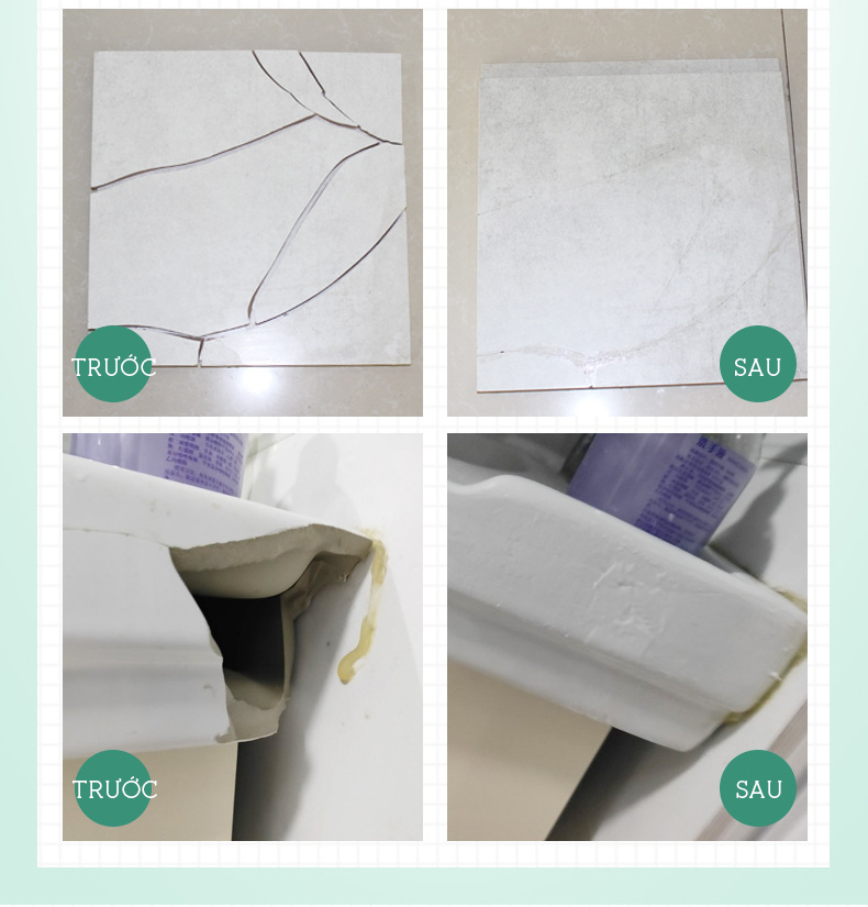 Bộ Đôi Keo Sửa Chữa Dán Gạch Men, Gốm Sứ Cao Cấp LKB - Hàng Nhập Khẩu