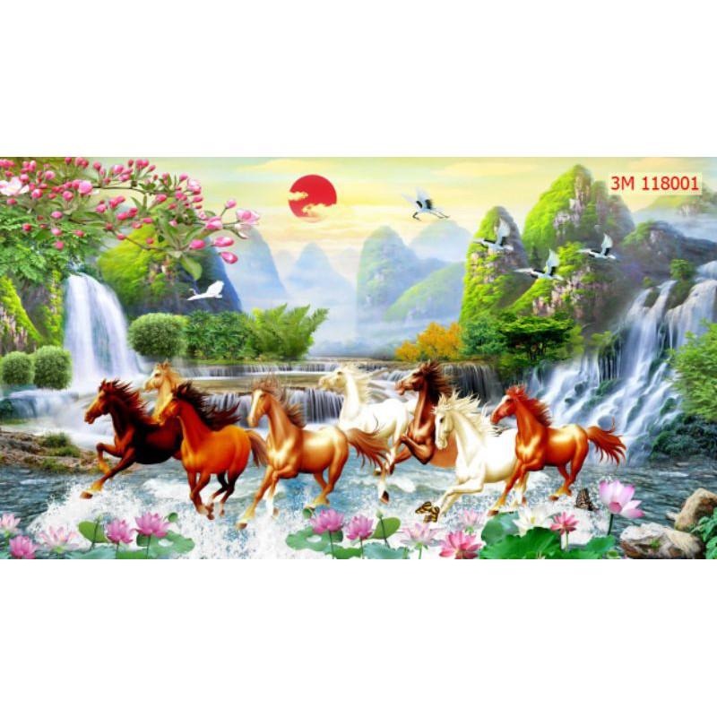 Tranh dán tường 3D mã đáo thành công