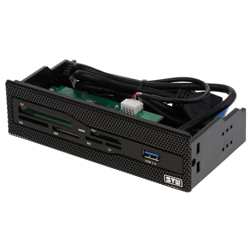 1Pack 5.25inch Desktop Case Front Panel USB3.0 Power Internal Card Reader