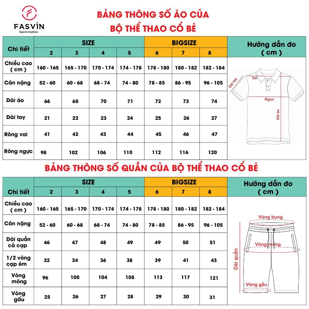 Bộ thun thể thao nam Fasvin AB20271.HN cổ bẻ vải thể thao mềm nhẹ co giãn thoải mái khi vận động