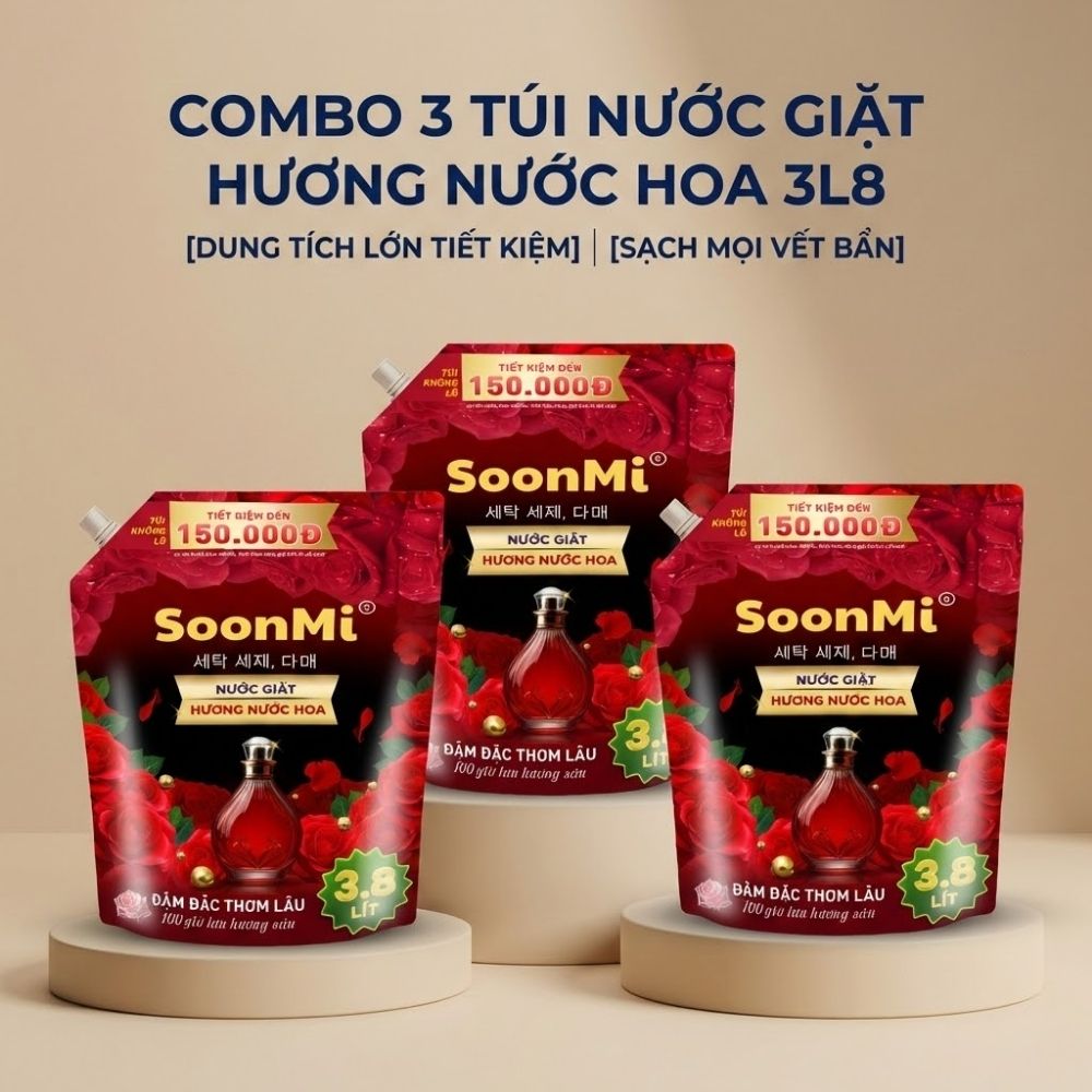 Nước giặt hương nước hoa Soonmi 3.8L - hàng chính hãng