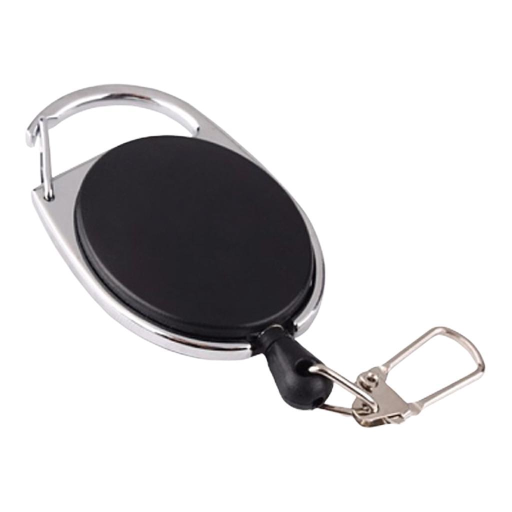 2pcs Retractable Key Chain Reel Holder Anti-theft Steel Wire Keychain