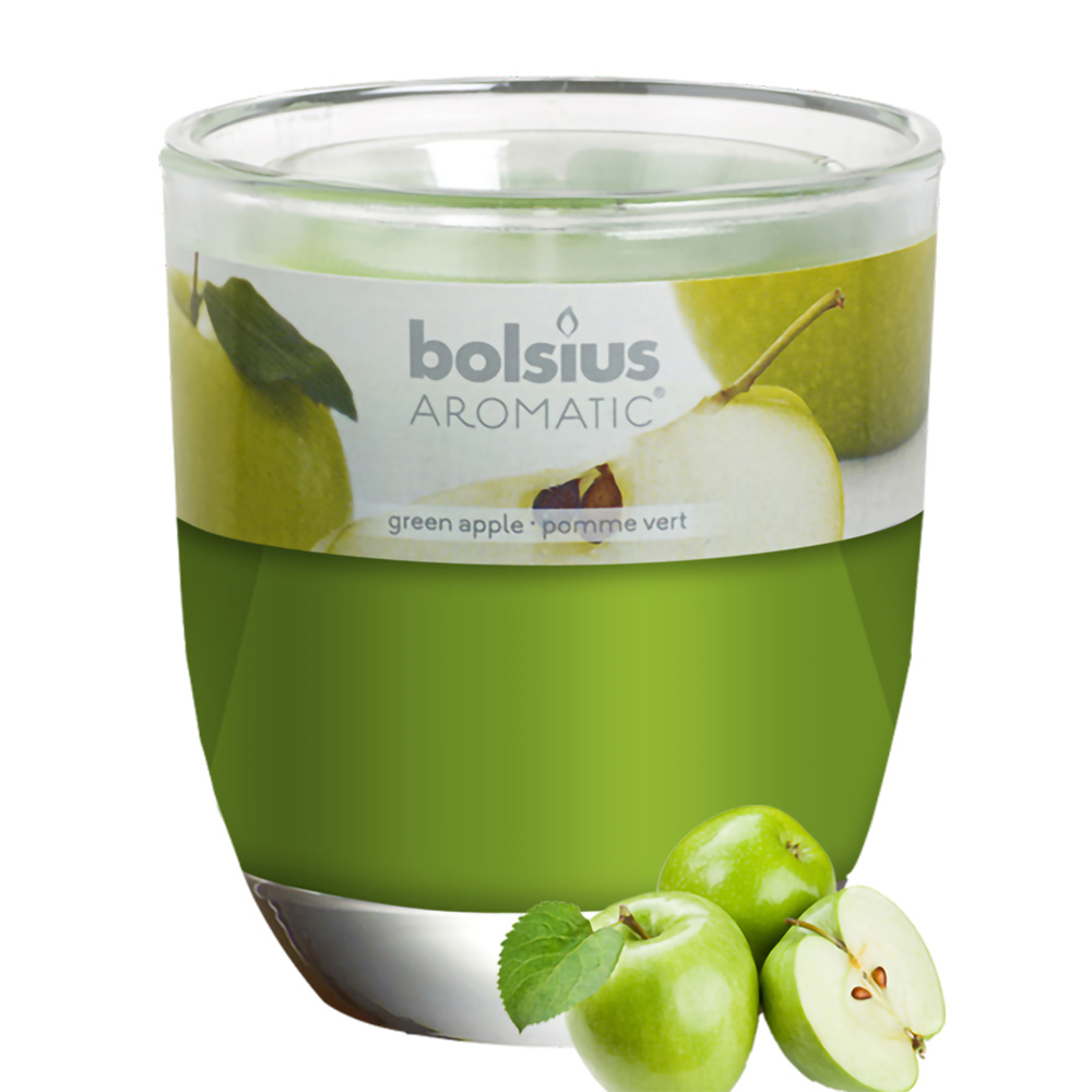 Ly nến thơm tinh dầu Bolsius Green Apple 105g QT024344 - hương táo xanh