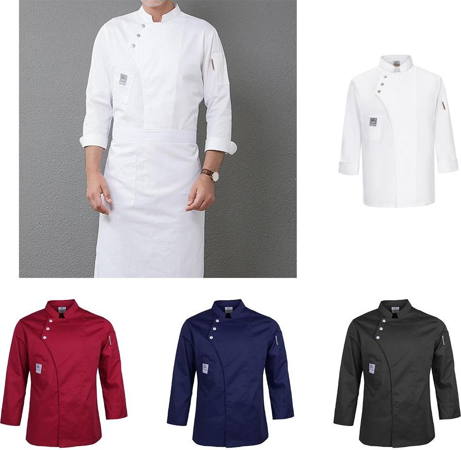 Áo Khoác Nam Unisex áo Khoác Dài Tay áo Sơ Mi Nhà Bếp đồng Phục Bảo Hộ Lao động