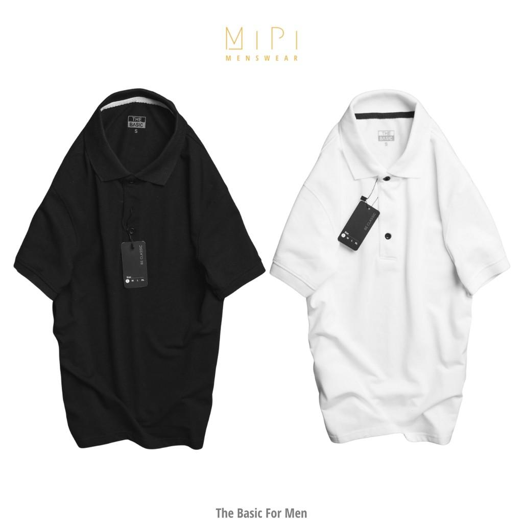 Áo thun cổ bẻ nam tay ngắn, POLO Trắng đen chất cotton thoáng mát, thấm hút tốt, cao cấp cực sang trọng