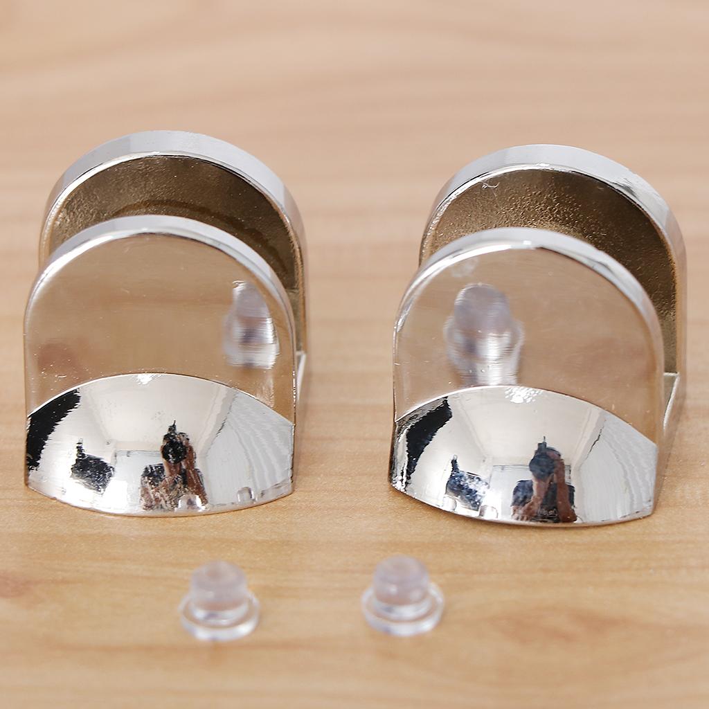 2pcs Fish Mouth Shape Adjustable Glass Clamp Shelf Support Brackets for Bathroom Office Seat Isolation