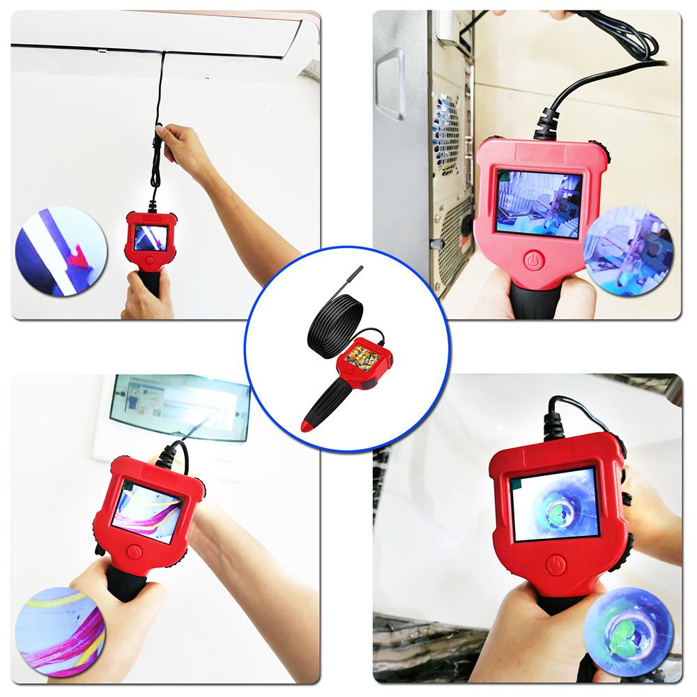 Endoscope Industrial Endoscope 2.4 Inch Screen Inspection HD Handheld Endoscope Waterproof Wide Viewing Angle for Car, Air Conditioner, Engine Checking 1 Meter